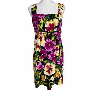PERCEPTION vibrant colored sheath dress Sz 8 EUC